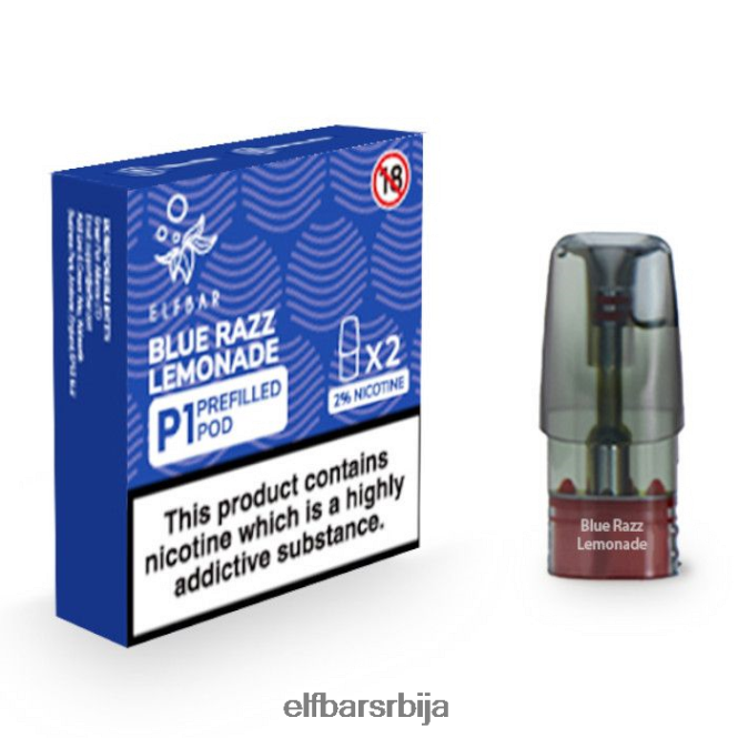 BH6XH4154 елфбар мате 500 п1 напуњене махуне - 20мг (2 паковања) плава разз лимунада