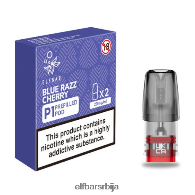 BH6XH4165 елфбар мате 500 п1 напуњене махуне - 20мг (2 паковања) плава разз трешња